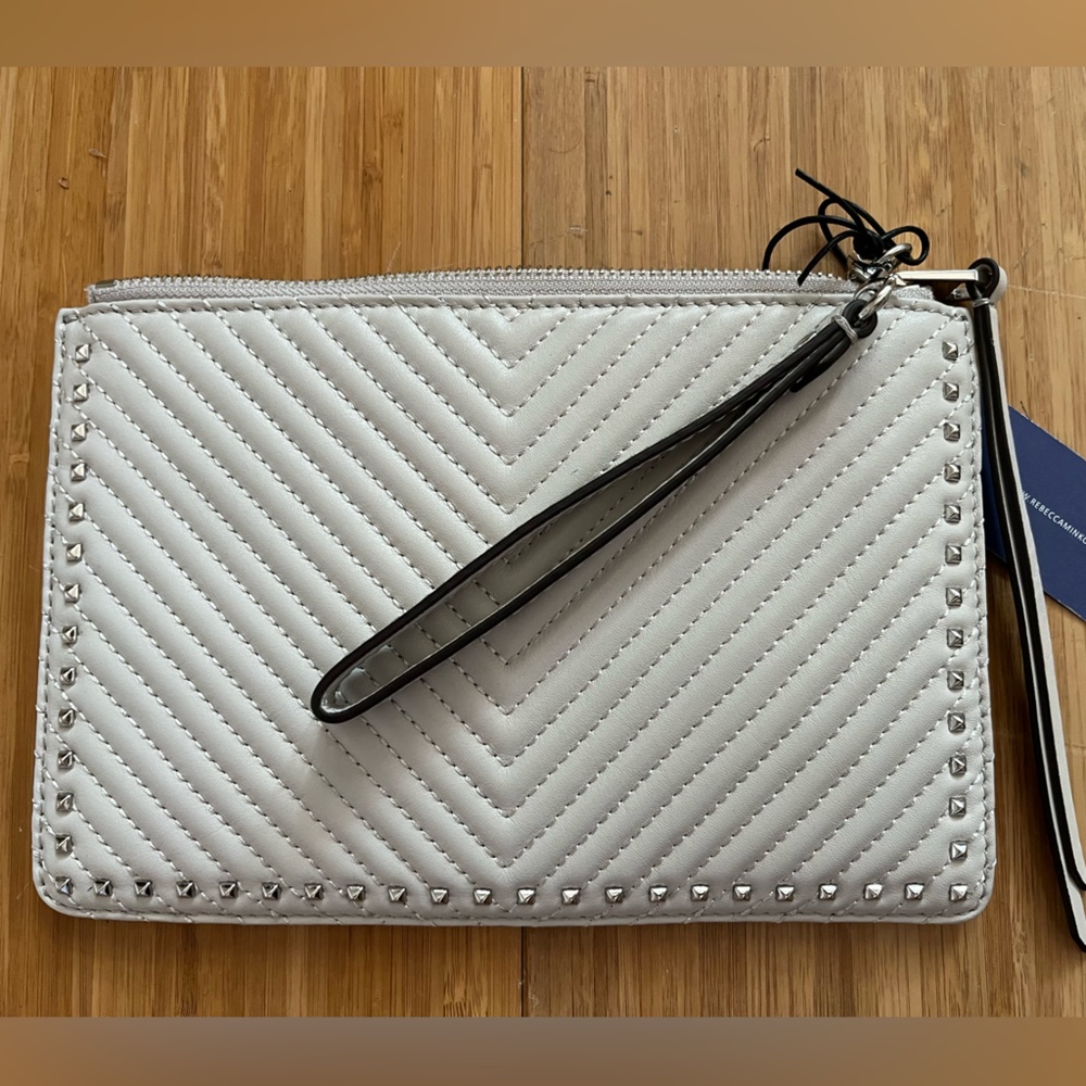 Rebecca Minkoff Edie wristlet clutch in putty